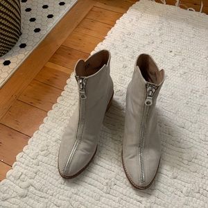 Anthropologie Zip Up Suede Booties